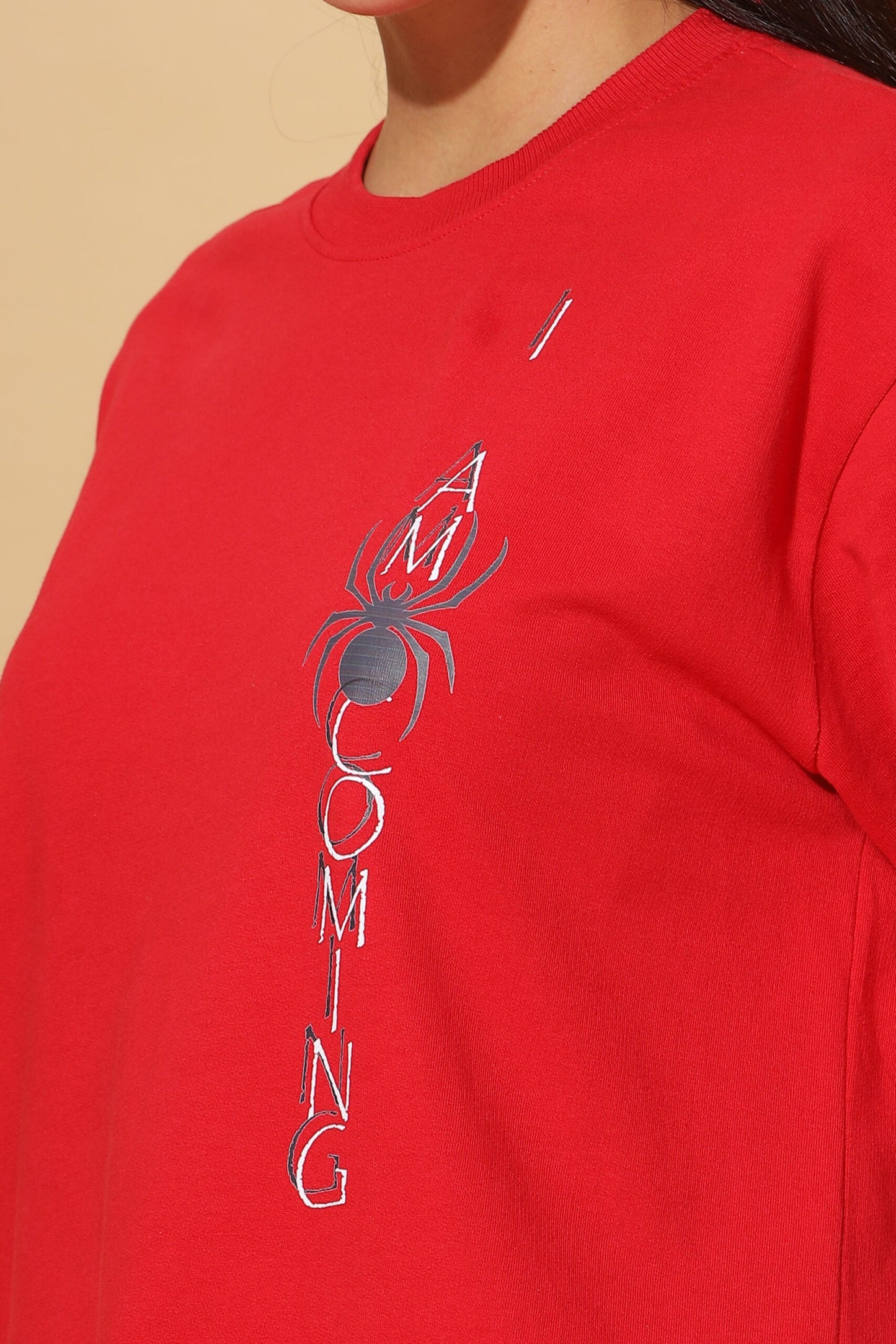 Women's WARNING Printed Premium Oversize Tee