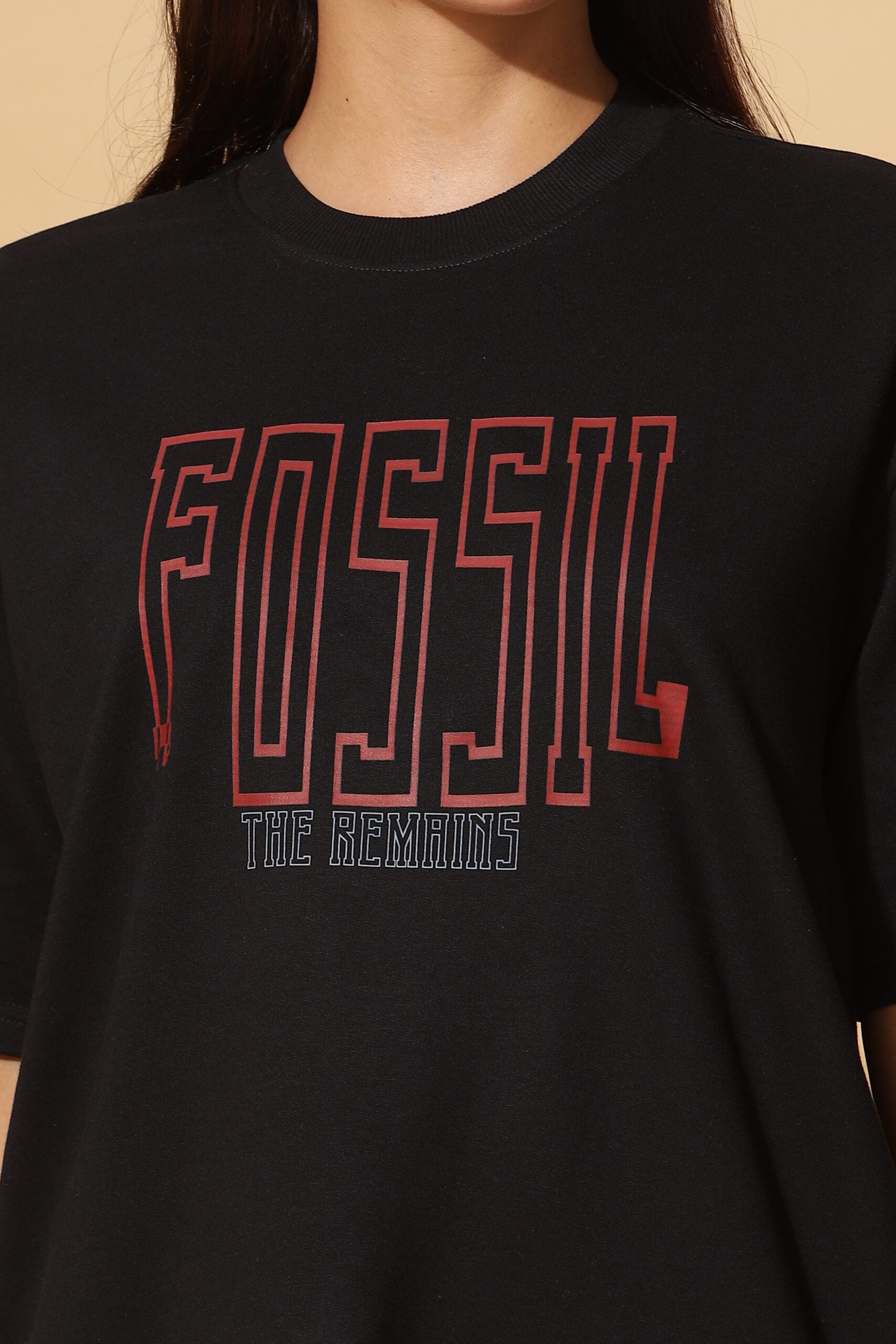Women's FOSSILE Printed Premium Oversize Tee