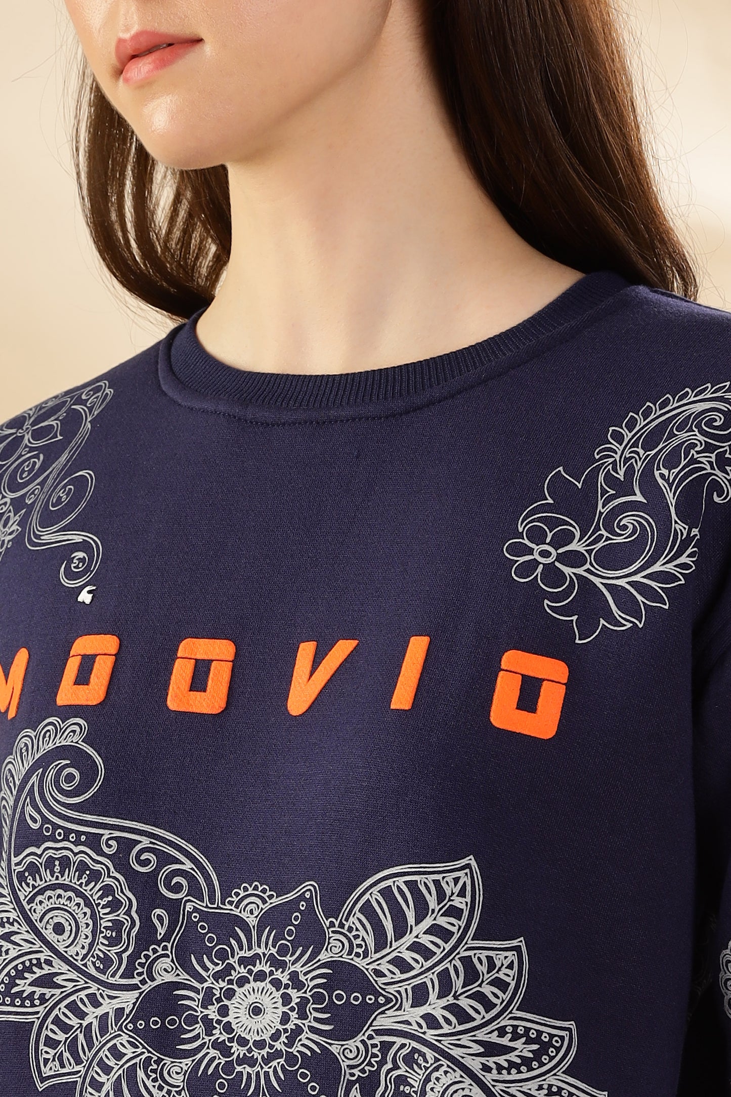 Navy Floral Print Premium Sweatshirts