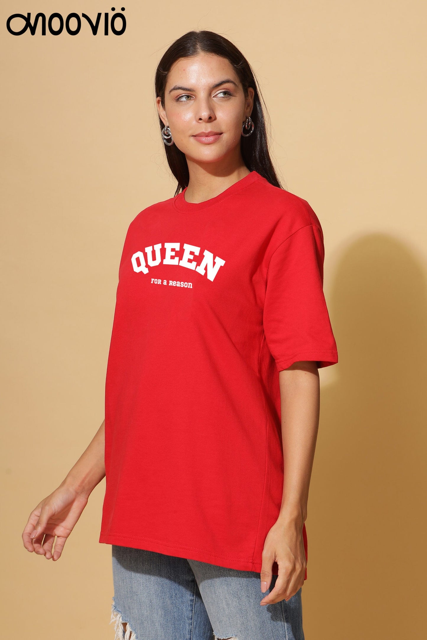 Women's QUEEN Printed Premium Oversize Tee