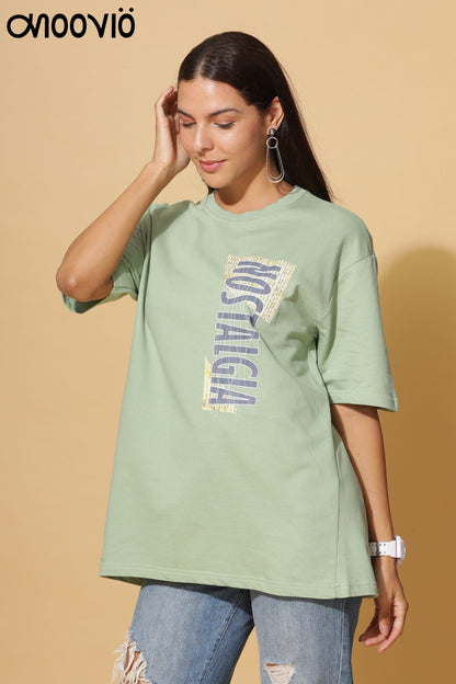 Women's NOSTALGIA Printed Premium Oversize Tee