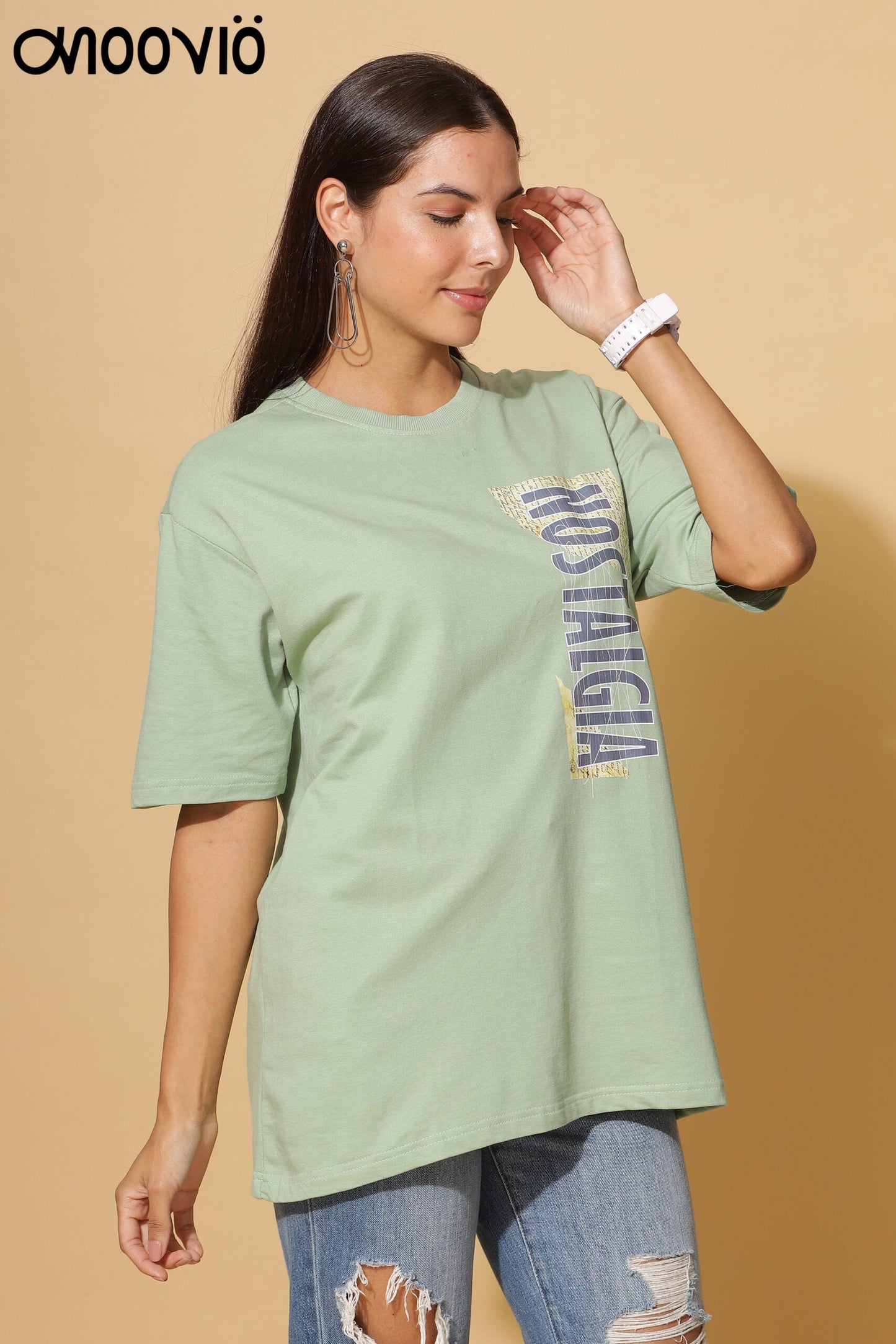 Women's NOSTALGIA Printed Premium Oversize Tee