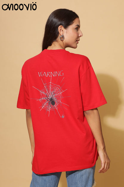 Women's WARNING Printed Premium Oversize Tee