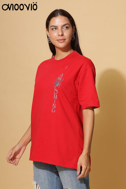 Women's WARNING Printed Premium Oversize Tee
