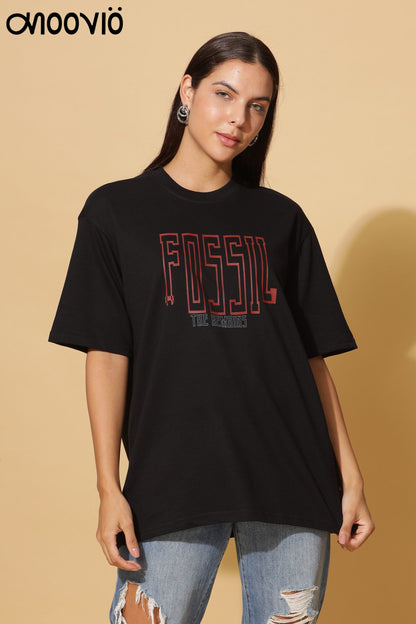 Women's FOSSILE Printed Premium Oversize Tee