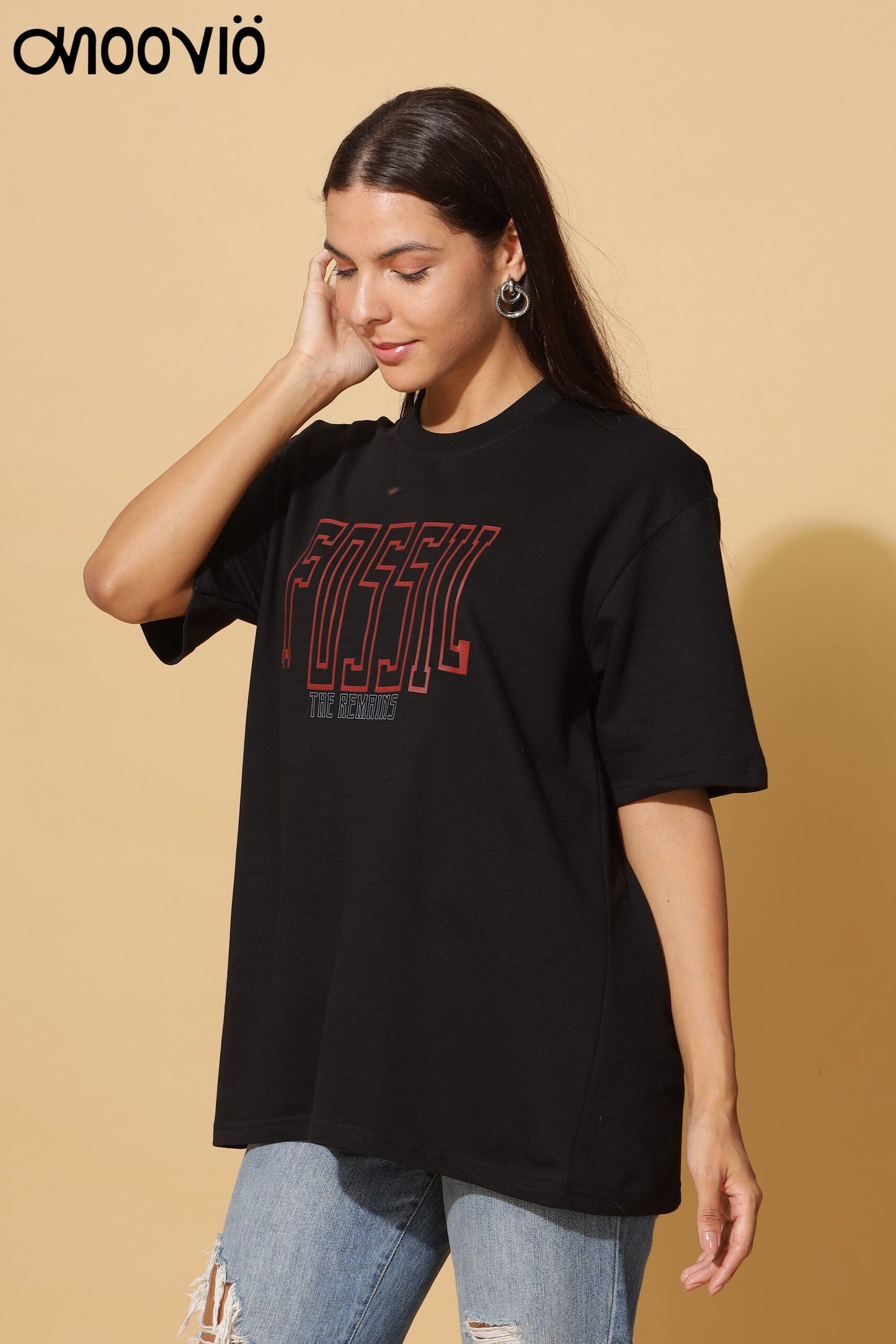 Women's FOSSILE Printed Premium Oversize Tee