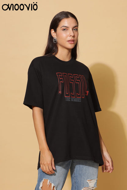 Women's FOSSILE Printed Premium Oversize Tee