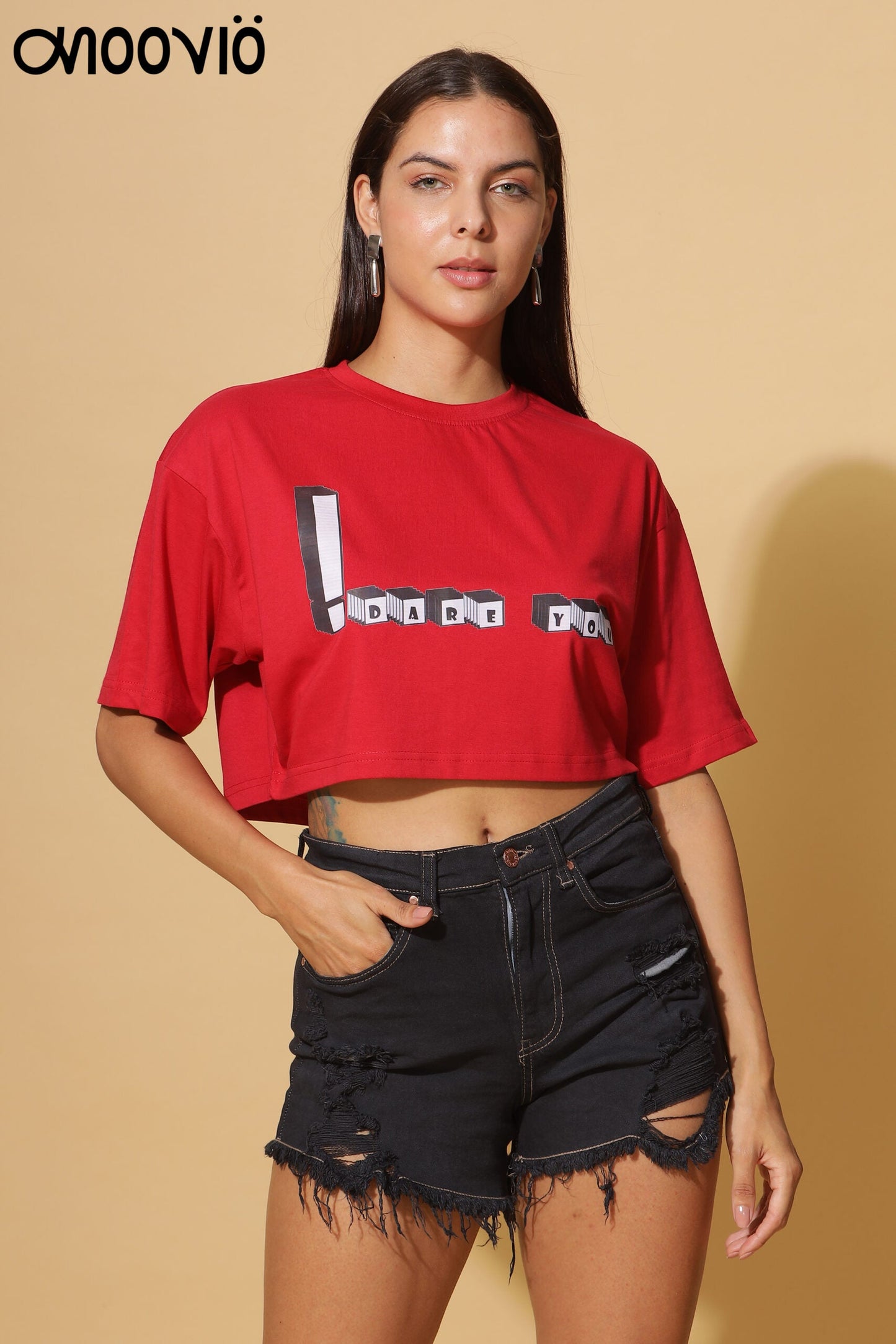 DARE YOU Red Crop-Top
