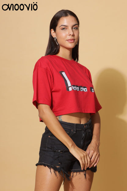 DARE YOU Red Crop-Top