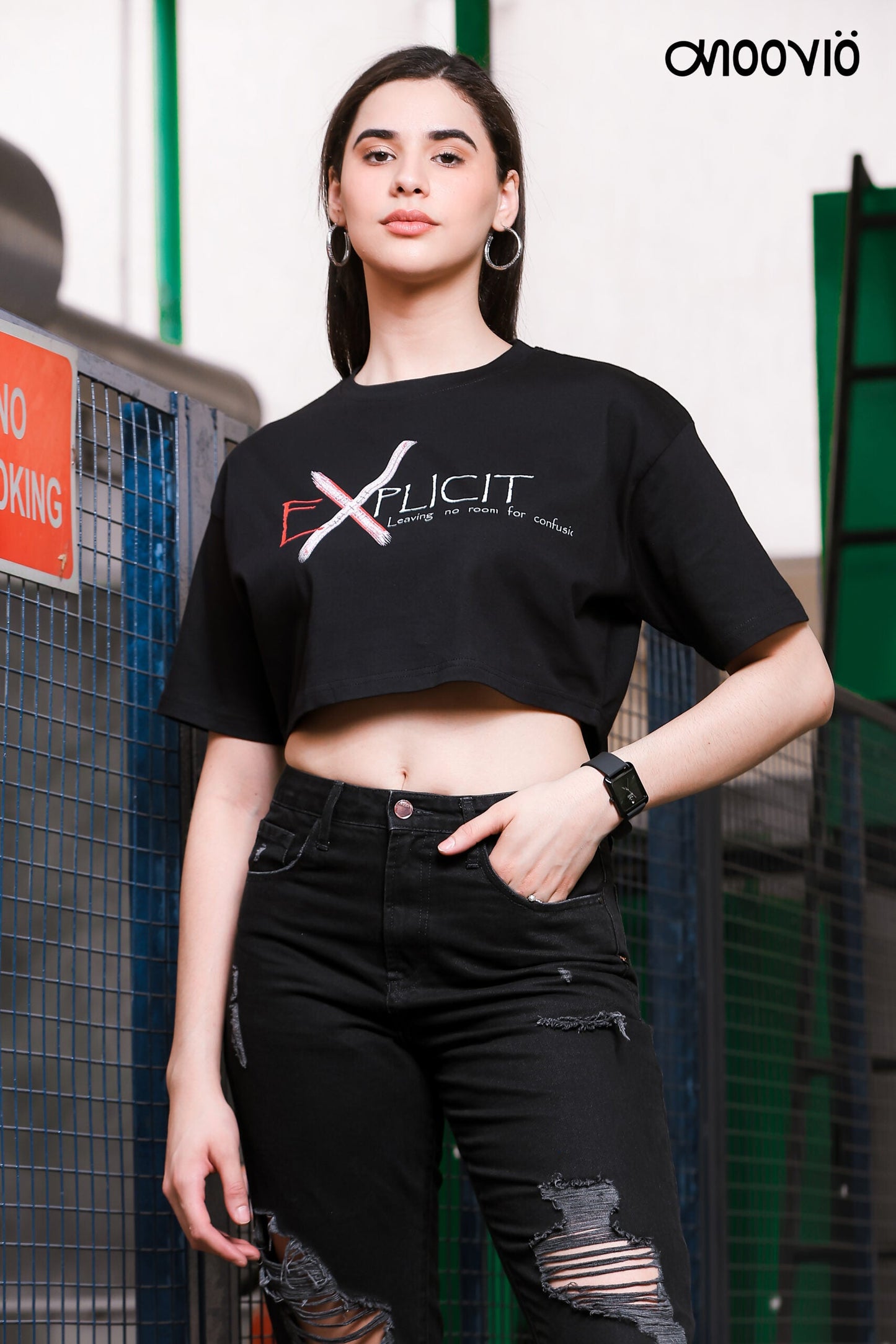 EXplicit Black Crop-Top