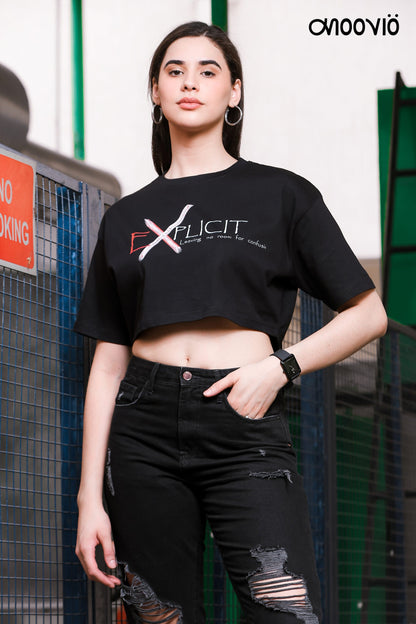 EXplicit Black Crop-Top