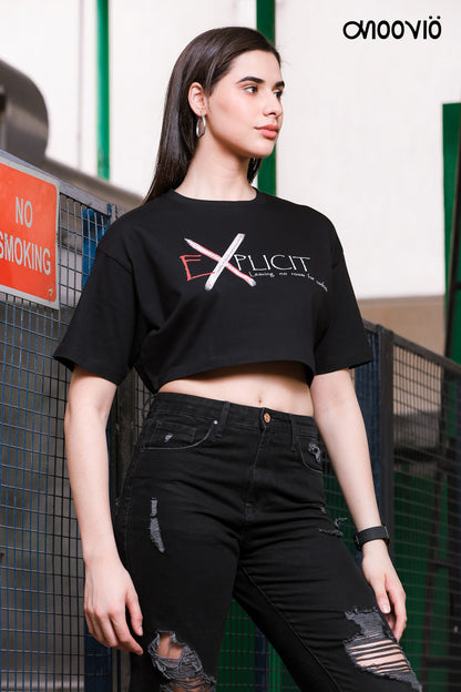 EXplicit Black Crop-Top