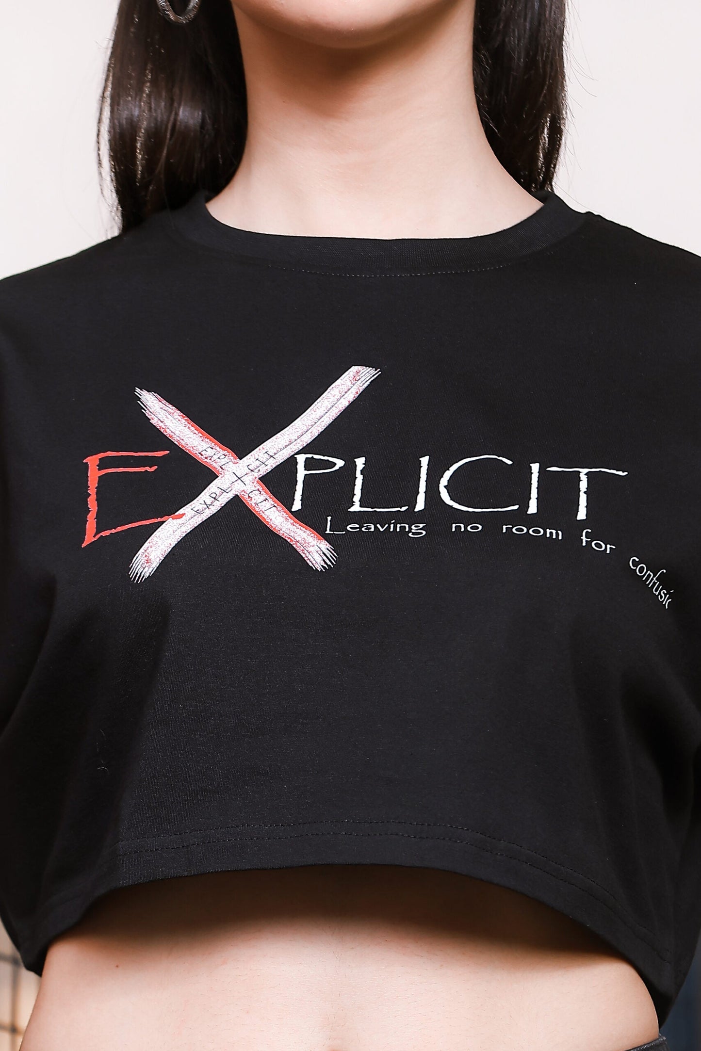 EXplicit Black Crop-Top