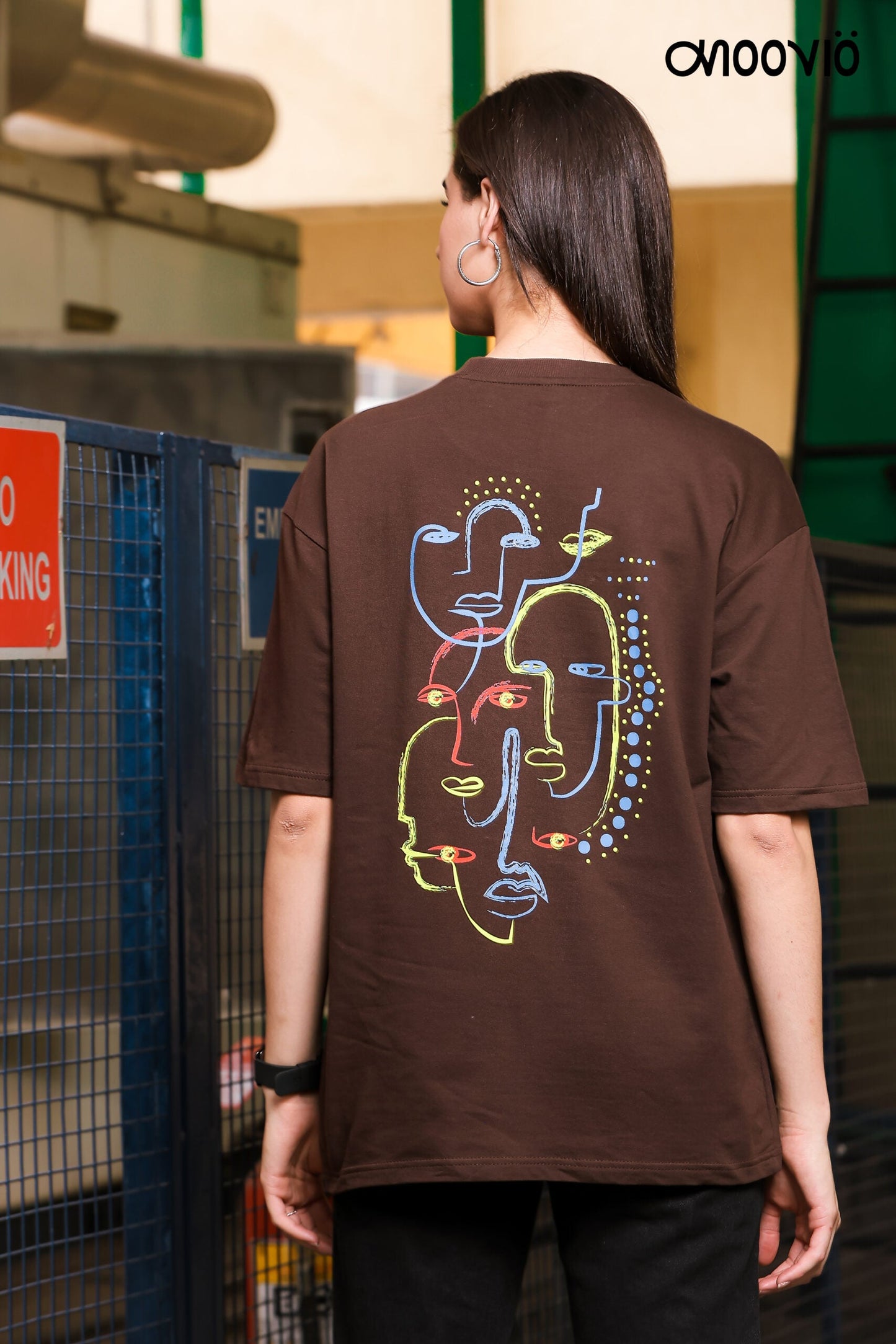 Women's FACE ME Printed Premium Oversize Tee