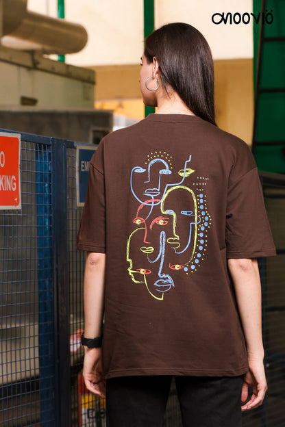 Women's FACE ME Printed Premium Oversize Tee