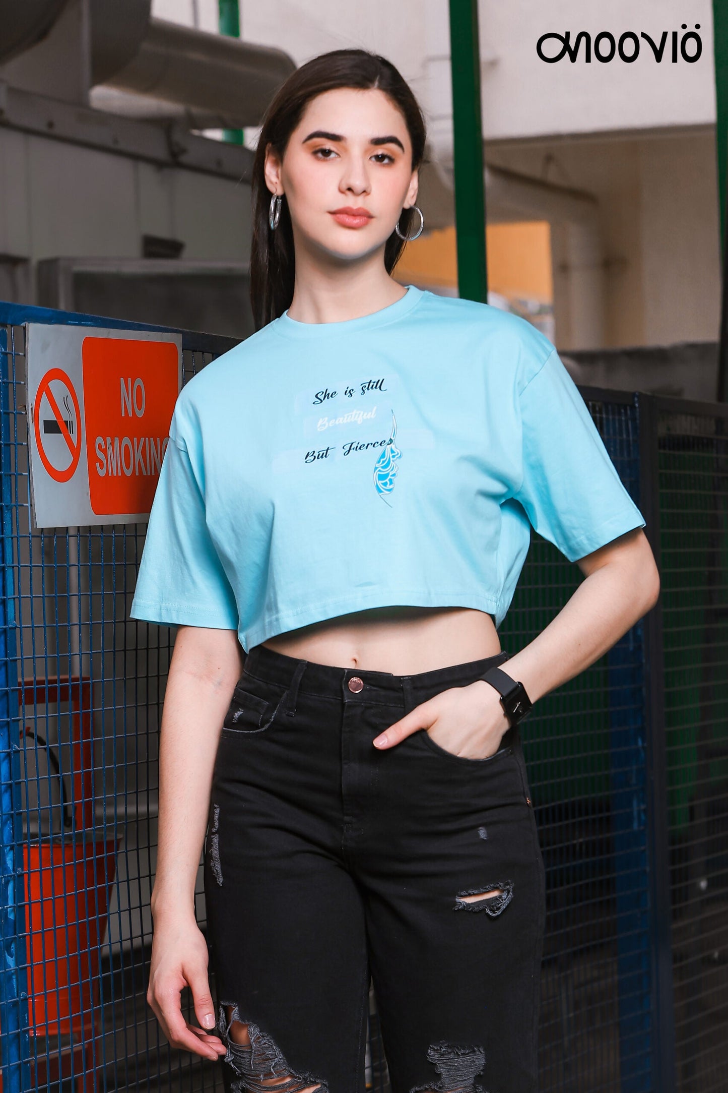 Premium Cyan Crop-top