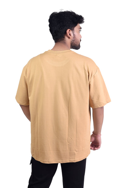 T&J printed Beige Color Unisex Premium Oversize Tee