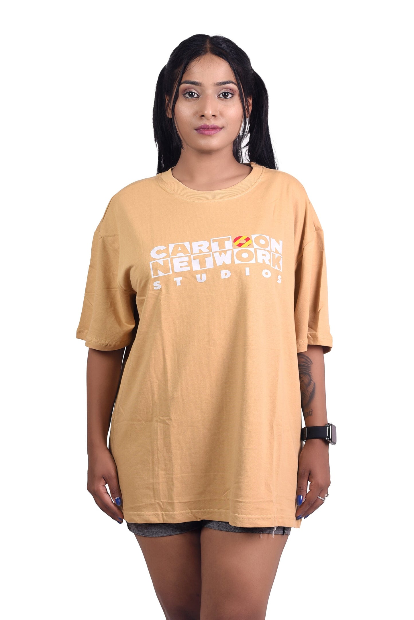 X-Luxe Beige Color Premium Oversize Tee