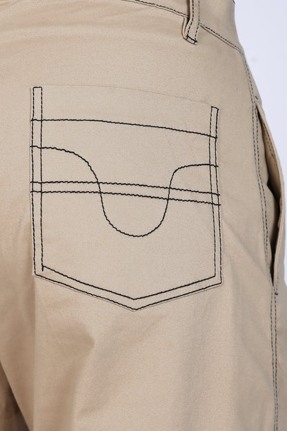 Moovio Beige Cargo Pants for Men