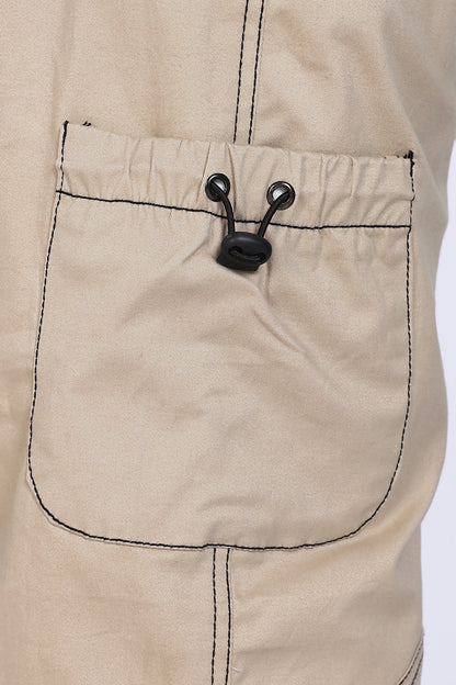 Moovio Beige Cargo Pants for Men