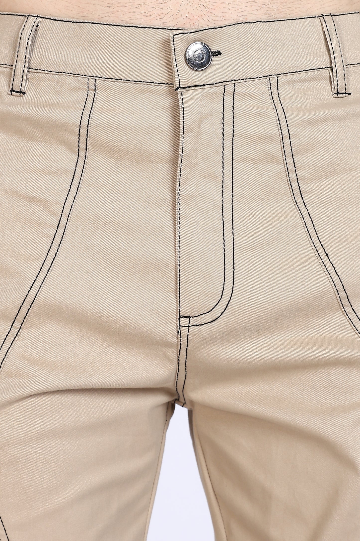 Moovio Beige Cargo Pants for Men