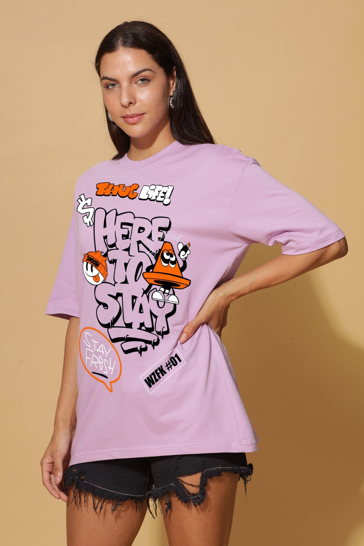 Thug Life Lavender Premium Oversize Tee