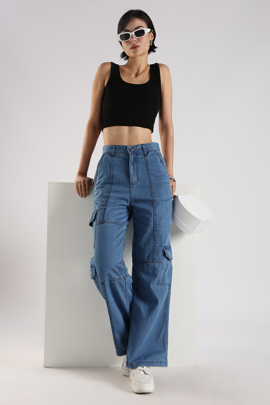 Baggy fit high jeans