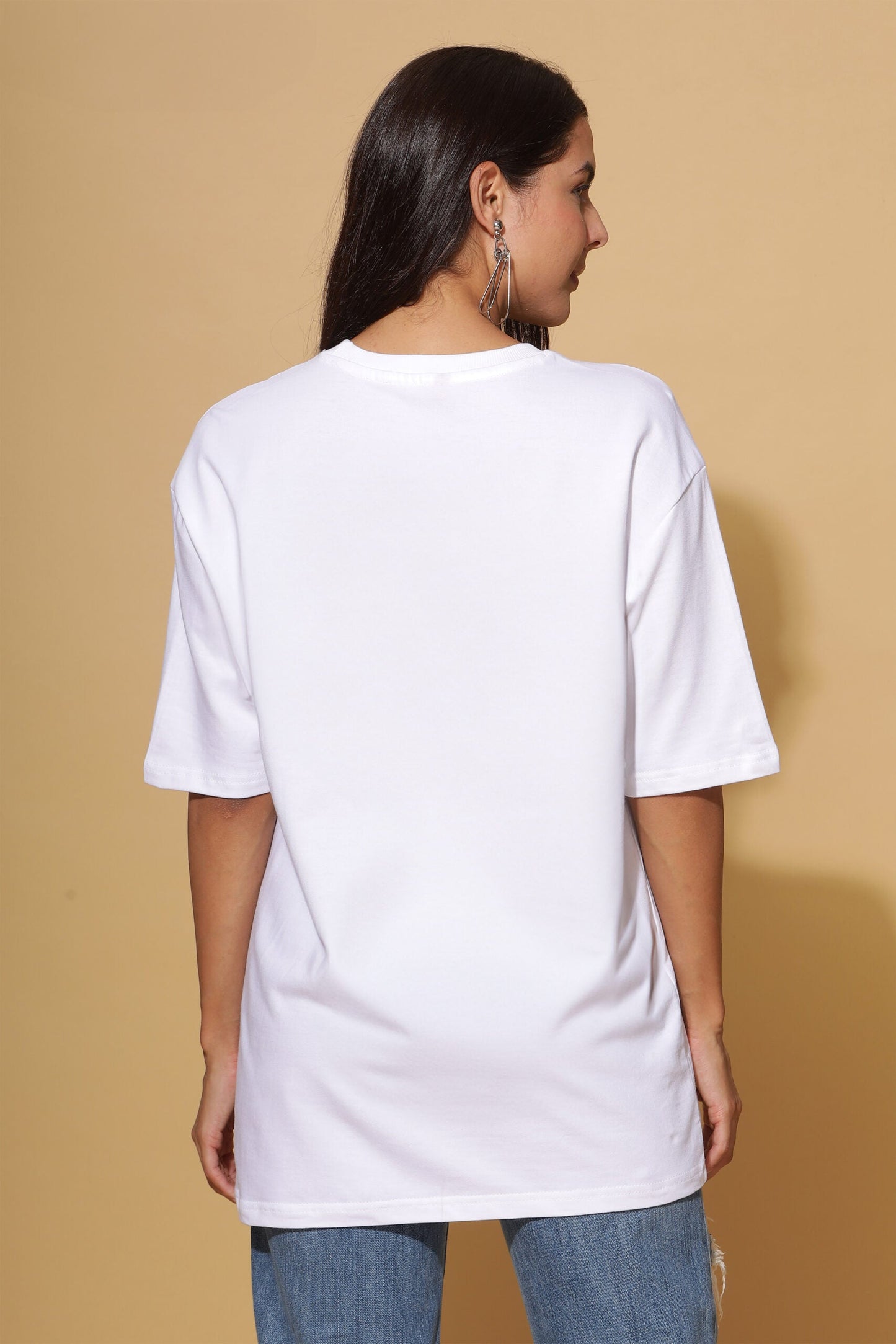 Women's White 220 GSM Premium Oversize Tee