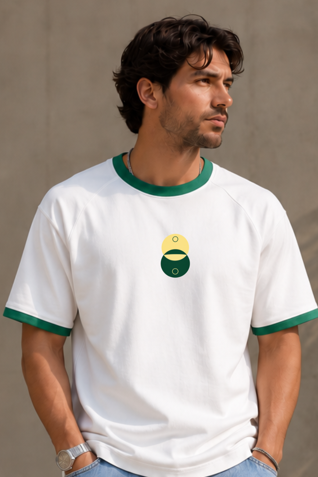 Unisex Yin Yang Ringer Tee