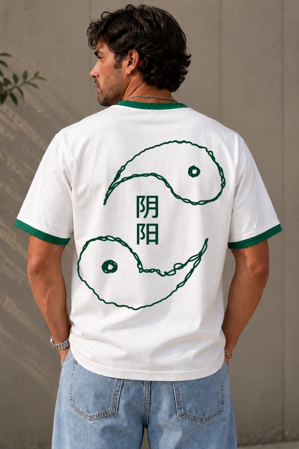Unisex Yin Yang Ringer Tee