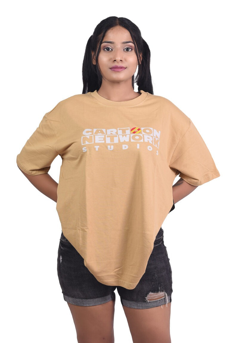 X-Luxe Beige Color Premium Oversize Tee