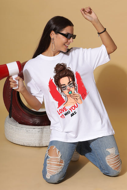 Women's White 220 GSM Premium Oversize Tee