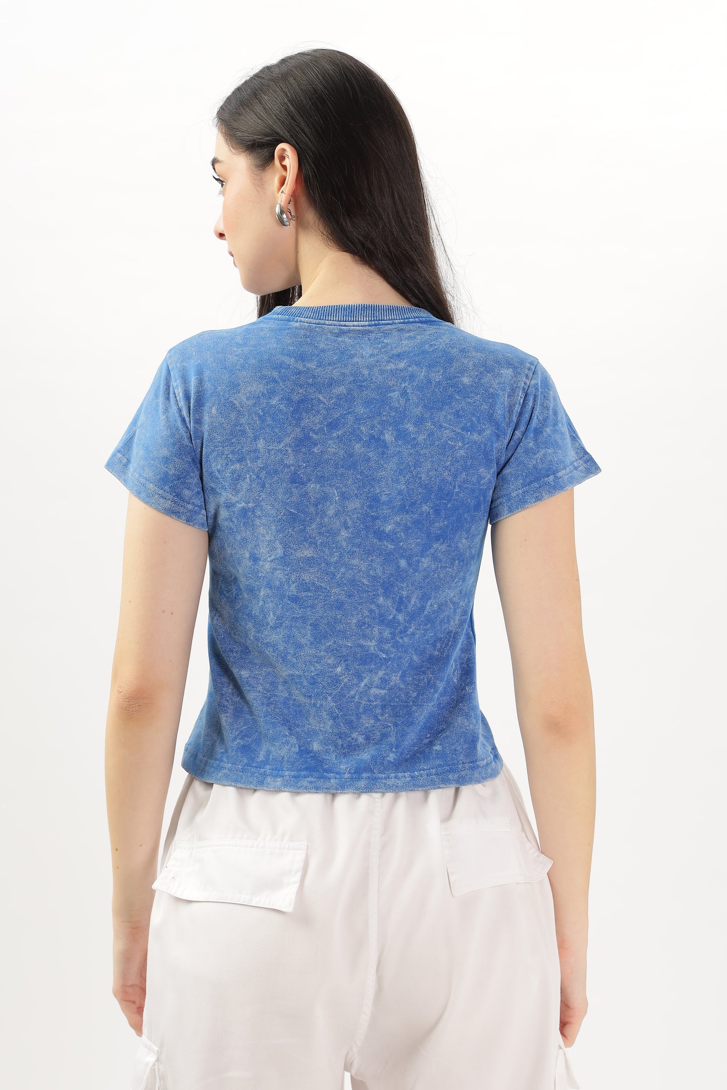 Blue acid-wash Tops