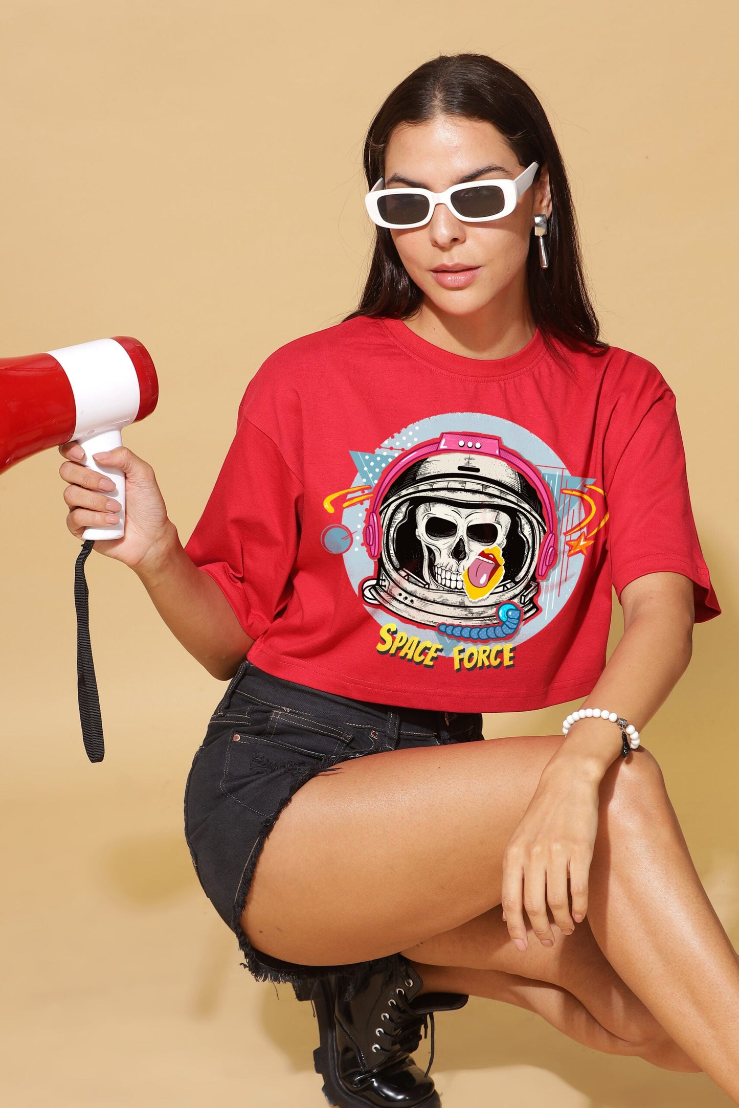 SKULL Premium Red Crop-Top