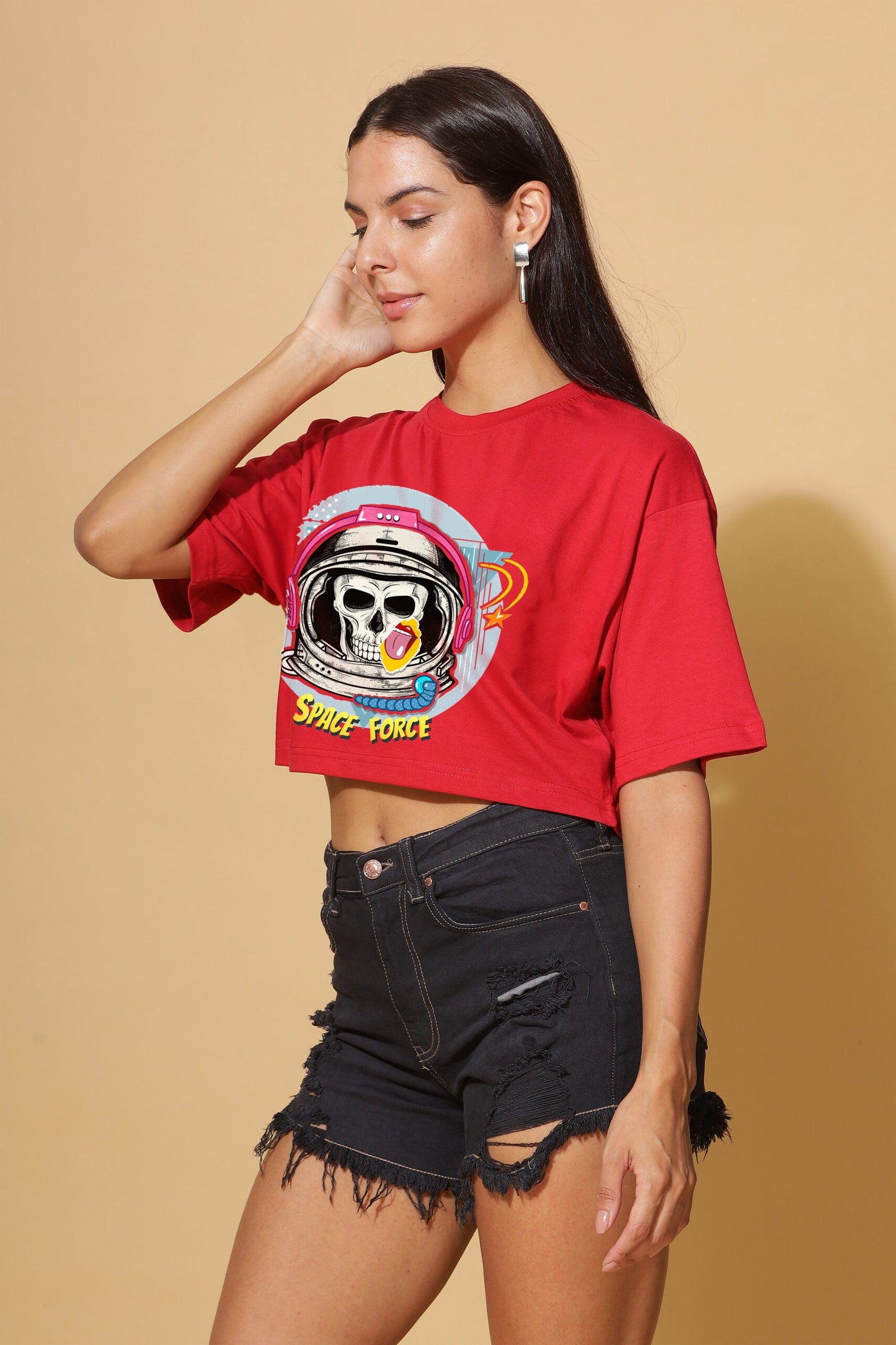 SKULL Premium Red Crop-Top